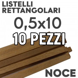 Listelli Modellismo Noce mm. 0,5x10 Rettangolari